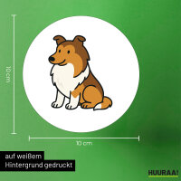 Aufkleber Collie Comic Colli 10cm Sticker