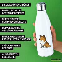 Edelstahl-Trinkflasche Collie Comic Colli 500ml Wasserflasche