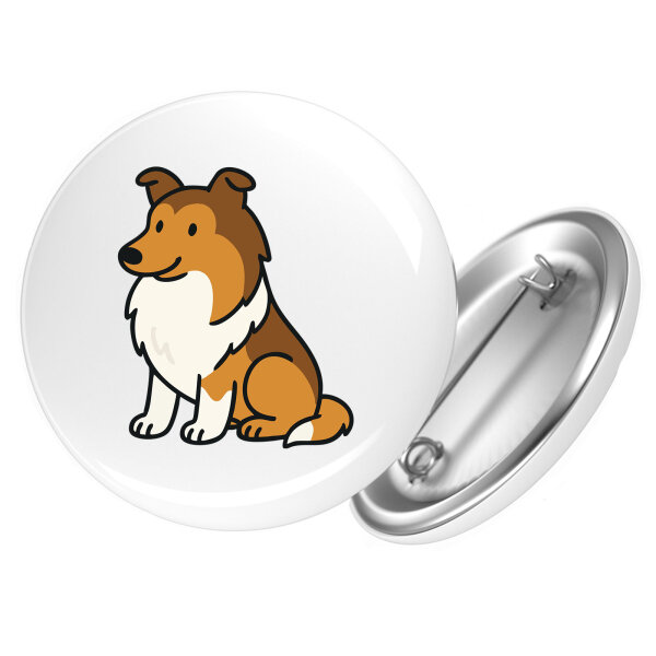 Button Collie Comic Colli rund