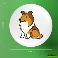 Button Collie Comic Colli rund