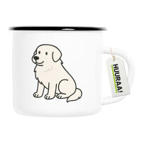 Emaille Tasse Pyrenäenberghund Comic Pyri 300ml...