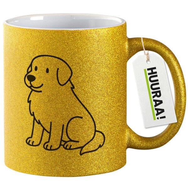 Glitzertasse Pyrenäenberghund Comic Pyri 330ml