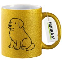 Glitzertasse Pyrenäenberghund Comic Pyri 330ml