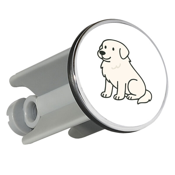 Waschbeckenstöpsel Pyrenäenberghund Comic Pyri 4cm Abflussstopfen