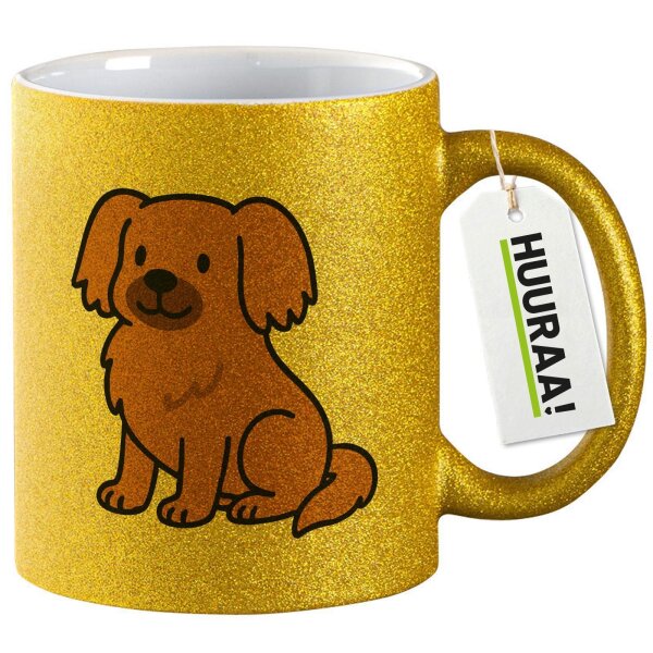 Glitzertasse Tibet Spaniel Comic Tibbie 330ml