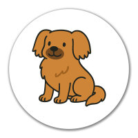 Aufkleber Tibet Spaniel Comic Tibbie 10cm rund