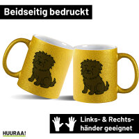 Glitzertasse Affenpinscher Comic Affi 330ml