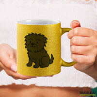 Glitzertasse Affenpinscher Comic Affi 330ml