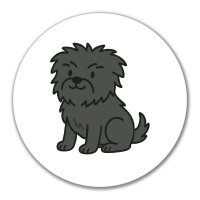 Aufkleber Affenpinscher Comic Affi 10cm rund