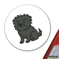 Aufkleber Affenpinscher Comic Affi 10cm rund