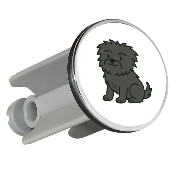 Waschbeckenstöpsel Affenpinscher Comic Affi 4cm Abflussstopfen