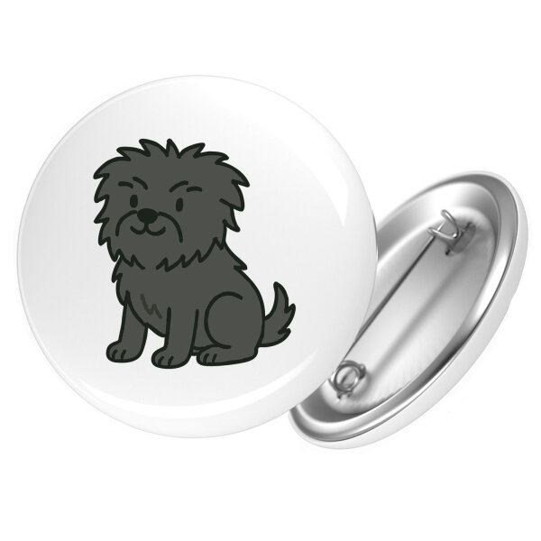 Button Affenpinscher Comic Affi rund