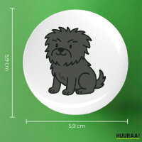 Button Affenpinscher Comic Affi