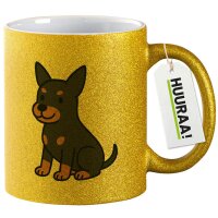 Glitzertasse Zwergpinscher Comic Zwergi 330ml