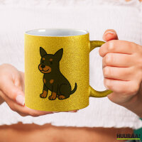 Glitzertasse Zwergpinscher Comic Zwergi 330ml