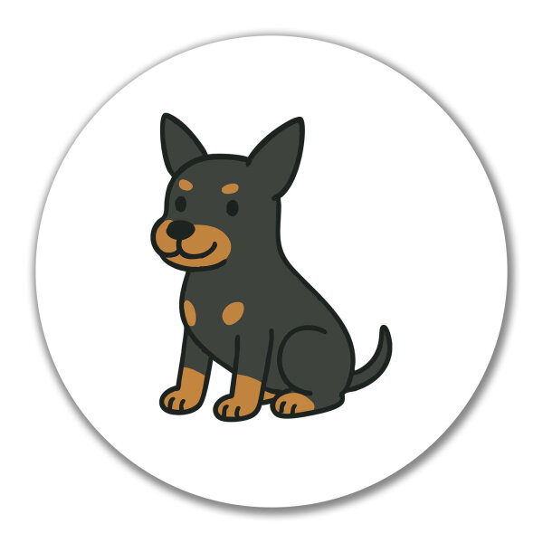 Aufkleber Zwergpinscher Comic Zwergi 10cm Sticker