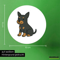 Aufkleber Zwergpinscher Comic Zwergi 10cm Sticker