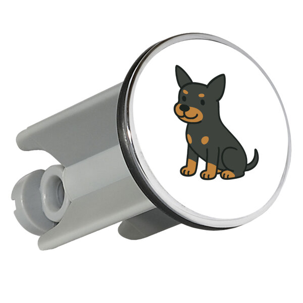 Waschbeckenstöpsel Zwergpinscher Comic Zwergi 4cm Abflussstopfen
