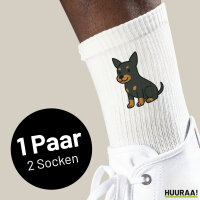 Unisex Socken Zwergpinscher Comic Zwergi Größe...