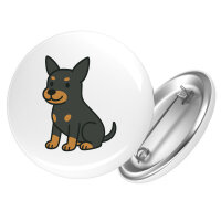 Button Zwergpinscher Comic Zwergi rund
