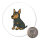 Magnet Pinscher Comic Pinschi 59mm Kühlschrankmagnet