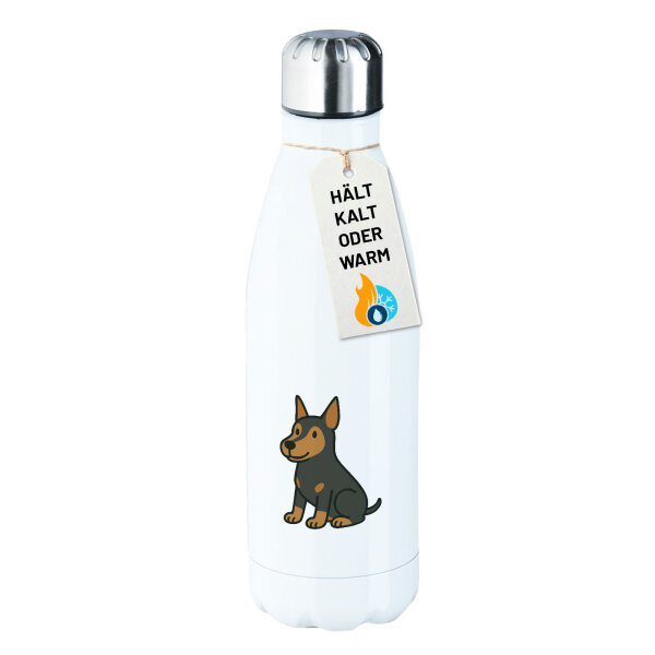Edelstahl-Trinkflasche Pinscher Comic Pinschi 500ml Wasserflasche