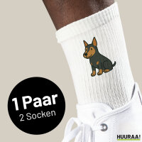 Unisex Socken Pinscher Comic Pinschi Größe 37/46 White Motiv Tennissocken