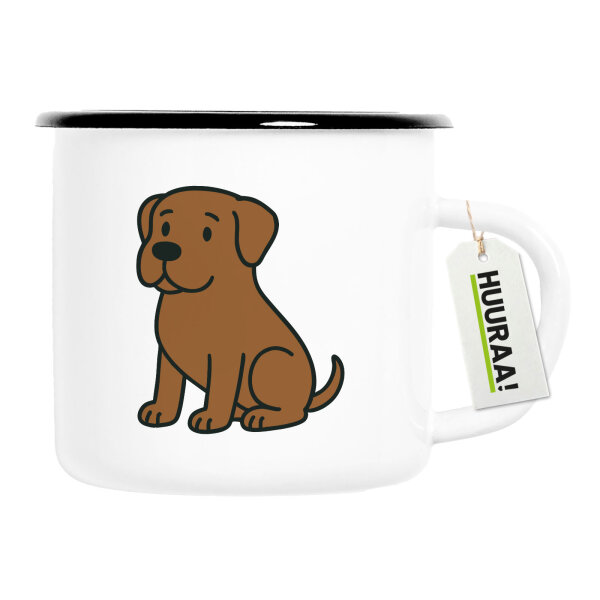 Emaille Tasse Boerboel Comic Boeri 300ml Vintage Emaille Becher