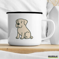 Emaille Tasse Mastiff Comic Masti 300ml Vintage Emaille Becher