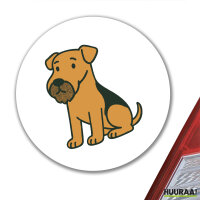Aufkleber Airedale Terrier Comic Dale 10cm Sticker