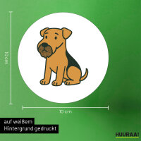 Aufkleber Airedale Terrier Comic Dale 10cm Sticker