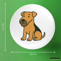 Button Airedale Terrier Comic Dale rund