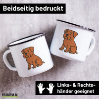 Emaille Tasse Bordeauxdogge Comic Bordeauxi 300ml Vintage...