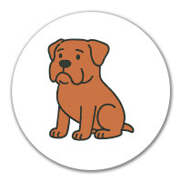 Aufkleber Bordeauxdogge Comic Bordeauxi 10cm rund