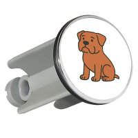 Waschbeckenstöpsel Bordeauxdogge Comic Bordeauxi 4cm...
