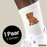 Unisex Socken Bordeauxdogge Comic Bordeauxi Größe 37/41 White Motiv Tennissocken