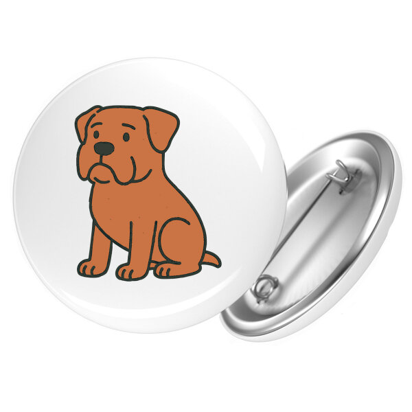 Button Bordeauxdogge Comic Bordeauxi rund