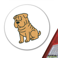 Aufkleber Shar Pei Comic PeiPei 10cm rund