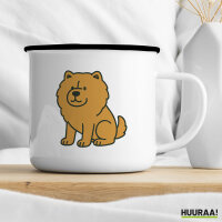 Emaille Tasse Chow-Chow Comic Chowie 300ml Vintage Emaille Becher