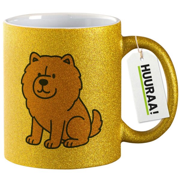 Glitzertasse Chow-Chow Comic Chowie 330ml