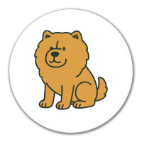Aufkleber Chow-Chow Comic Chowie 10cm Sticker