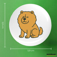 Button Chow-Chow Comic Chowie rund