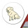 Aufkleber Maremmano Abruzzese Comic Maremmi 10cm rund