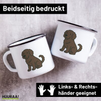 Emaille Tasse Portugiesischer Wasserhund Comic Porti...