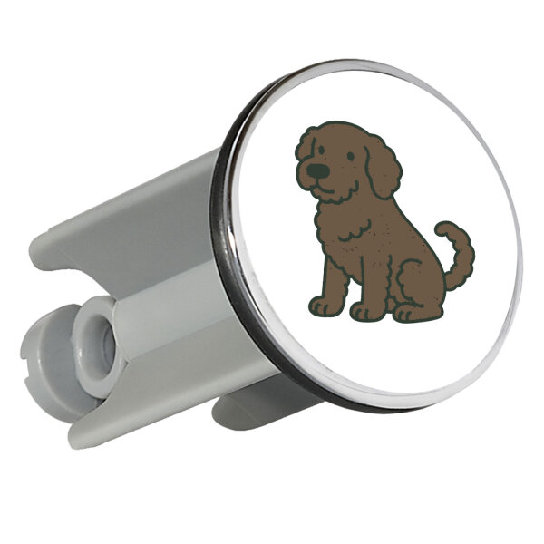 Waschbeckenstöpsel Portugiesischer Wasserhund Comic Porti 4cm Abflussstopfen