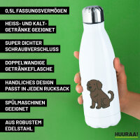 Edelstahl-Trinkflasche Portugiesischer Wasserhund Comic Porti 500ml Wasserflasche