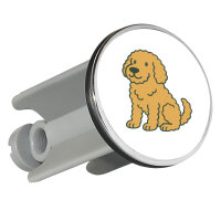 Waschbeckenstöpsel Goldendoodle Comic Goldiepoo 4cm