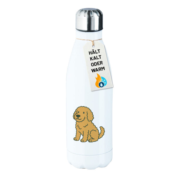 Edelstahl-Trinkflasche Goldendoodle Comic Goldiepoo 500ml Wasserflasche