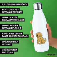 Edelstahl-Trinkflasche Goldendoodle Comic Goldiepoo 500ml Wasserflasche