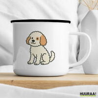 Emaille Tasse Cavapoo Comic Caviepoo 300ml Vintage Emaille Becher